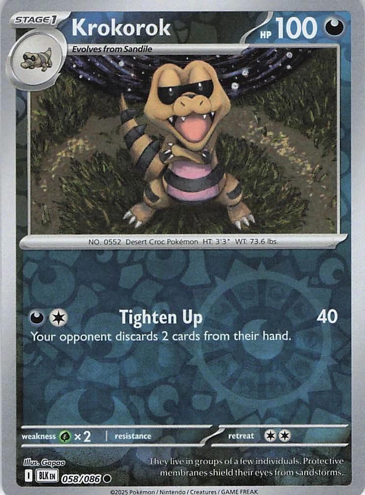 Black Bolt Krokorok [Reverse] Pokémon card